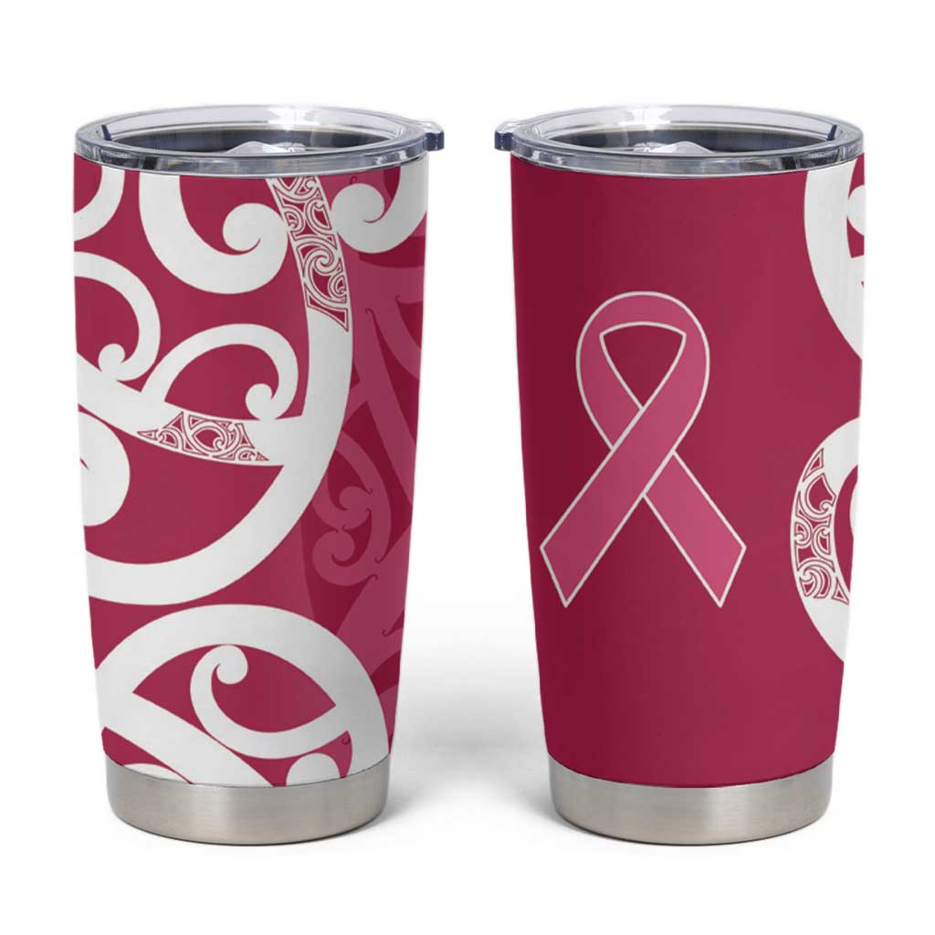Breast Cancer Awareness Maori Tumbler Cup Koru Kowhaiwhai LT7 Pink - Polynesian Pride