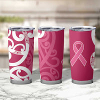 Breast Cancer Awareness Maori Tumbler Cup Koru Kowhaiwhai LT7 - Polynesian Pride
