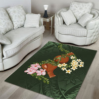 Aloha Hawaii Ipu Gourd Mix Maile Lei Area Rug Sage Green LT7 - Polynesian Pride