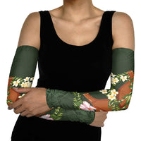 Aloha Hawaii Ipu Gourd Mix Maile Lei Arm Sleeves Sage Green LT7 - Polynesian Pride