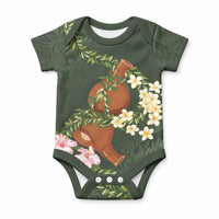 Aloha Hawaii Ipu Gourd Mix Maile Lei Baby Onesie Sage Green LT7 Sage Green - Polynesian Pride