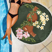 Aloha Hawaii Ipu Gourd Mix Maile Lei Beach Blanket Sage Green LT7 - Polynesian Pride