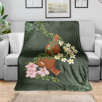 Aloha Hawaii Ipu Gourd Mix Maile Lei Blanket Sage Green LT7 - Polynesian Pride