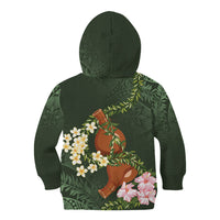 Aloha Hawaii Ipu Gourd Mix Maile Lei Kid Hoodie Sage Green LT7 - Polynesian Pride