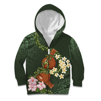 Aloha Hawaii Ipu Gourd Mix Maile Lei Kid Hoodie Sage Green LT7 Zip Hoodie Sage Green - Polynesian Pride