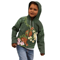 Aloha Hawaii Ipu Gourd Mix Maile Lei Kid Hoodie Sage Green LT7 - Polynesian Pride