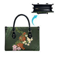 Aloha Hawaii Ipu Gourd Mix Maile Lei Leather Bag Sage Green LT7 - Polynesian Pride