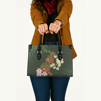 Aloha Hawaii Ipu Gourd Mix Maile Lei Leather Bag Sage Green LT7 - Polynesian Pride