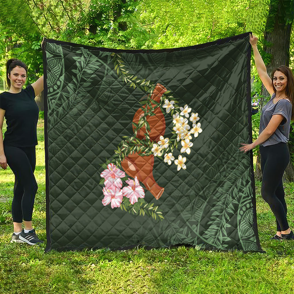 Aloha Hawaii Ipu Gourd Mix Maile Lei Quilt Sage Green LT7 - Polynesian Pride