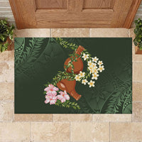 Aloha Hawaii Ipu Gourd Mix Maile Lei Rubber Doormat Sage Green LT7 Sage Green - Polynesian Pride
