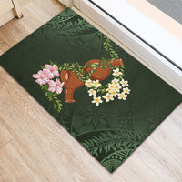 Aloha Hawaii Ipu Gourd Mix Maile Lei Rubber Doormat Sage Green LT7 - Polynesian Pride