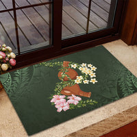 Aloha Hawaii Ipu Gourd Mix Maile Lei Rubber Doormat Sage Green LT7 - Polynesian Pride