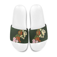 Aloha Hawaii Ipu Gourd Mix Maile Lei Slide Sandals Sage Green LT7 Sage Green - Polynesian Pride
