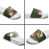 Aloha Hawaii Ipu Gourd Mix Maile Lei Slide Sandals Sage Green LT7 - Polynesian Pride