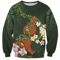 Aloha Hawaii Ipu Gourd Mix Maile Lei Sweatshirt Sage Green LT7 Unisex Sage Green - Polynesian Pride