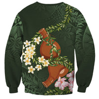 Aloha Hawaii Ipu Gourd Mix Maile Lei Sweatshirt Sage Green LT7 - Polynesian Pride