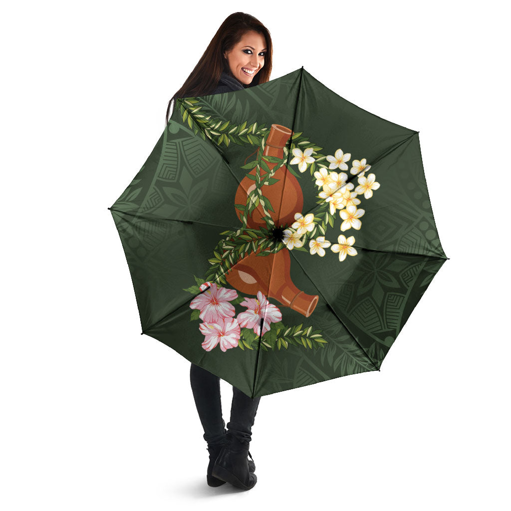 Aloha Hawaii Ipu Gourd Mix Maile Lei Umbrella Sage Green LT7 - Polynesian Pride