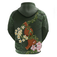Aloha Hawaii Ipu Gourd Mix Maile Lei Zip Hoodie Sage Green LT7 - Polynesian Pride