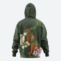 Aloha Hawaii Ipu Gourd Mix Maile Lei Zip Hoodie Sage Green LT7 - Polynesian Pride