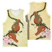 Aloha Hawaii Ipu Gourd Mix Kukui Nut Lei Basketball Jersey Lemon Yellow LT7 - Polynesian Pride