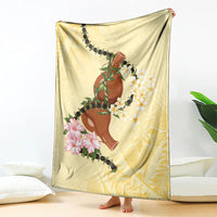 Aloha Hawaii Ipu Gourd Mix Kukui Nut Lei Blanket Lemon Yellow LT7 - Polynesian Pride