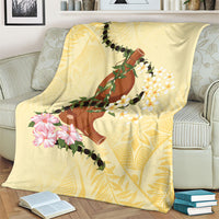 Aloha Hawaii Ipu Gourd Mix Kukui Nut Lei Blanket Lemon Yellow LT7 - Polynesian Pride