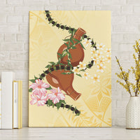Aloha Hawaii Ipu Gourd Mix Kukui Nut Lei Canvas Wall Art Lemon Yellow LT7 Without Frame Lemon Yellow - Polynesian Pride