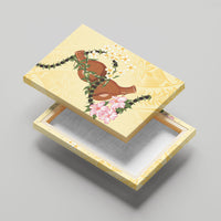 Aloha Hawaii Ipu Gourd Mix Kukui Nut Lei Canvas Wall Art Lemon Yellow LT7 - Polynesian Pride