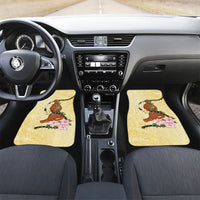Aloha Hawaii Ipu Gourd Mix Kukui Nut Lei Car Mats Lemon Yellow LT7 Set 2pcs - Front Lemon Yellow - Polynesian Pride