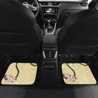 Aloha Hawaii Ipu Gourd Mix Kukui Nut Lei Car Mats Lemon Yellow LT7 Set 2pcs - Back Lemon Yellow - Polynesian Pride