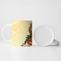 Aloha Hawaii Ipu Gourd Mix Kukui Nut Lei Ceramic Mug Lemon Yellow LT7 - Polynesian Pride