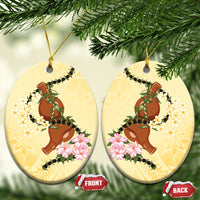 Aloha Hawaii Ipu Gourd Mix Kukui Nut Lei Ceramic Ornament Lemon Yellow LT7 Oval Lemon Yellow - Polynesian Pride