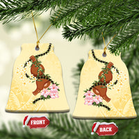 Aloha Hawaii Ipu Gourd Mix Kukui Nut Lei Ceramic Ornament Lemon Yellow LT7 Bell Flake Lemon Yellow - Polynesian Pride