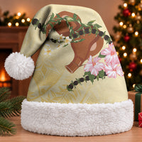 Aloha Hawaii Ipu Gourd Mix Kukui Nut Lei Christmas Santa Hat Lemon Yellow LT7 With Fur Lemon Yellow - Polynesian Pride