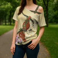 Aloha Hawaii Ipu Gourd Mix Kukui Nut Lei Cross Shoulder Shirt Lemon Yellow LT7 - Polynesian Pride