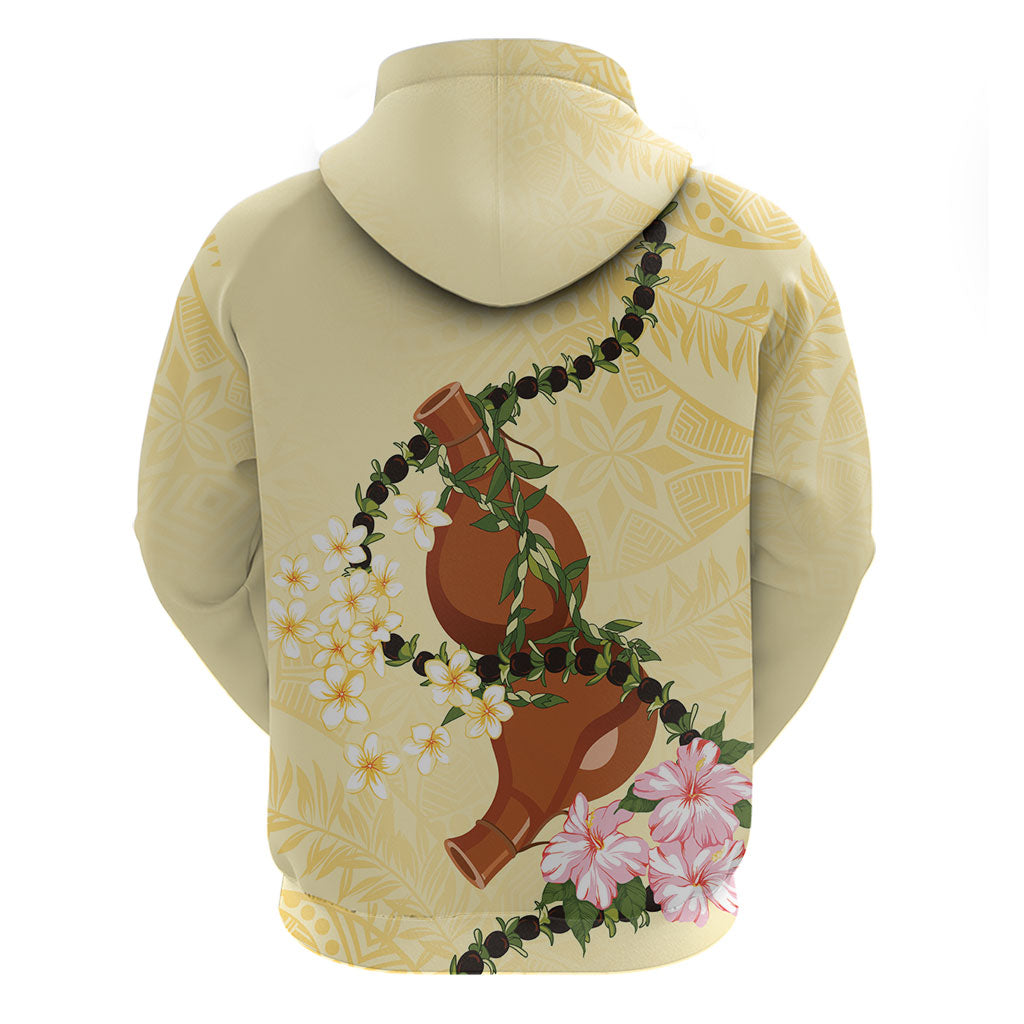 Aloha Hawaii Ipu Gourd Mix Kukui Nut Lei Hoodie Lemon Yellow LT7 - Polynesian Pride