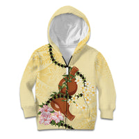 Aloha Hawaii Ipu Gourd Mix Kukui Nut Lei Kid Hoodie Lemon Yellow LT7 Zip Hoodie Lemon Yellow - Polynesian Pride