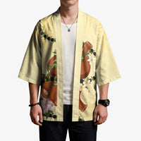Aloha Hawaii Ipu Gourd Mix Kukui Nut Lei Kimono Lemon Yellow LT7 - Polynesian Pride