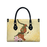 Aloha Hawaii Ipu Gourd Mix Kukui Nut Lei Leather Bag Lemon Yellow LT7 - Polynesian Pride