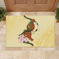 Aloha Hawaii Ipu Gourd Mix Kukui Nut Lei Rubber Doormat Lemon Yellow LT7 Lemon Yellow - Polynesian Pride