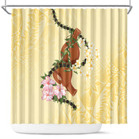 Aloha Hawaii Ipu Gourd Mix Kukui Nut Lei Shower Curtain Lemon Yellow LT7 Lemon Yellow - Polynesian Pride