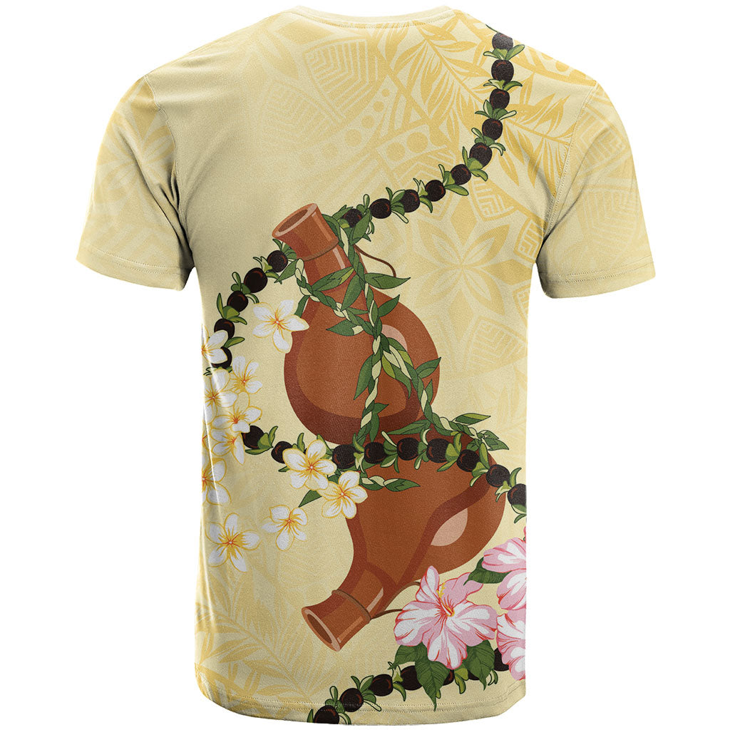 Aloha Hawaii Ipu Gourd Mix Kukui Nut Lei T Shirt Lemon Yellow LT7 - Polynesian Pride