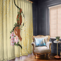 Aloha Hawaii Ipu Gourd Mix Kukui Nut Lei Window Curtain Lemon Yellow LT7 - Polynesian Pride