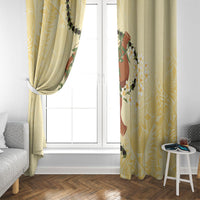 Aloha Hawaii Ipu Gourd Mix Kukui Nut Lei Window Curtain Lemon Yellow LT7 - Polynesian Pride