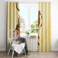 Aloha Hawaii Ipu Gourd Mix Kukui Nut Lei Window Curtain Lemon Yellow LT7 - Polynesian Pride