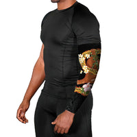 Aloha Hawaii Ipu Gourd Mix ʻĀkulikuli Lei Arm Sleeves Obsidian Black LT7 - Polynesian Pride