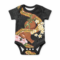 Aloha Hawaii Ipu Gourd Mix ʻĀkulikuli Lei Baby Onesie Obsidian Black LT7 Obsidian Black - Polynesian Pride