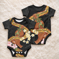 Aloha Hawaii Ipu Gourd Mix ʻĀkulikuli Lei Baby Onesie Obsidian Black LT7 - Polynesian Pride
