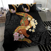 Aloha Hawaii Ipu Gourd Mix ʻĀkulikuli Lei Bedding Set Obsidian Black LT7 - Polynesian Pride