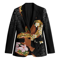 Aloha Hawaii Ipu Gourd Mix ʻĀkulikuli Lei Blazer Obsidian Black LT7 Unisex Obsidian Black - Polynesian Pride